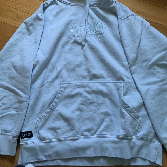 RIPNDIP Great Wave Of Nerm Light Blue Hoodie - Picture 1 of 2